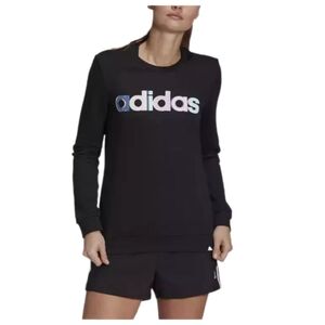 Adidas Women's Multi-Color Logo Long Sleeve Top, Color: Black, Size S